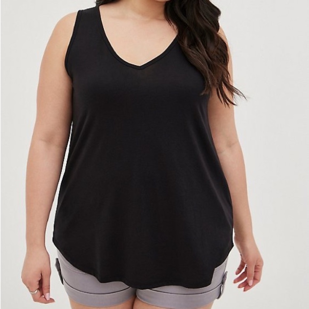 Women’s Black V-Neck Tank Top - Classic Sleeveless Tee